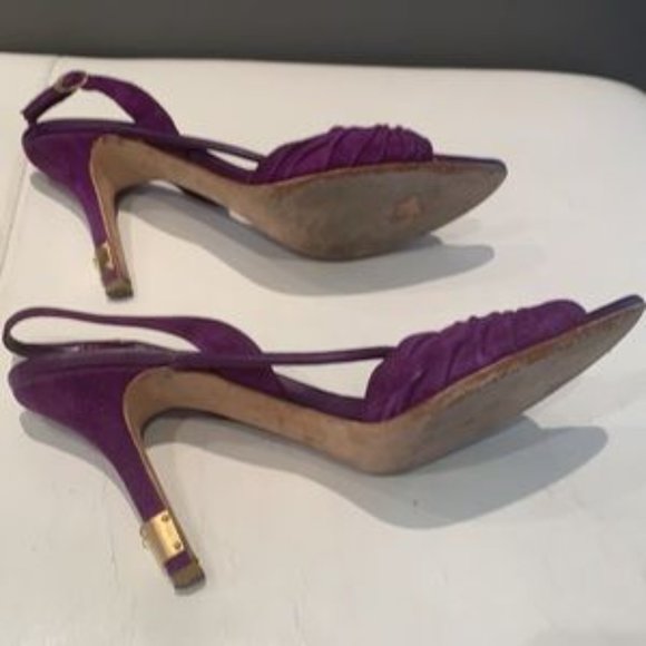 HP🔆RARE 🌸Authentic DIOR Purple Suede Slingback Heels - Picture 9 of 17